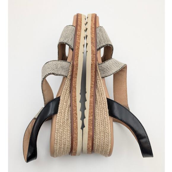 Easy Spirit Sabina Strappy Low Wedge Sandals Women's Beige/Black Size US8W EU39 - Picture 5 of 11